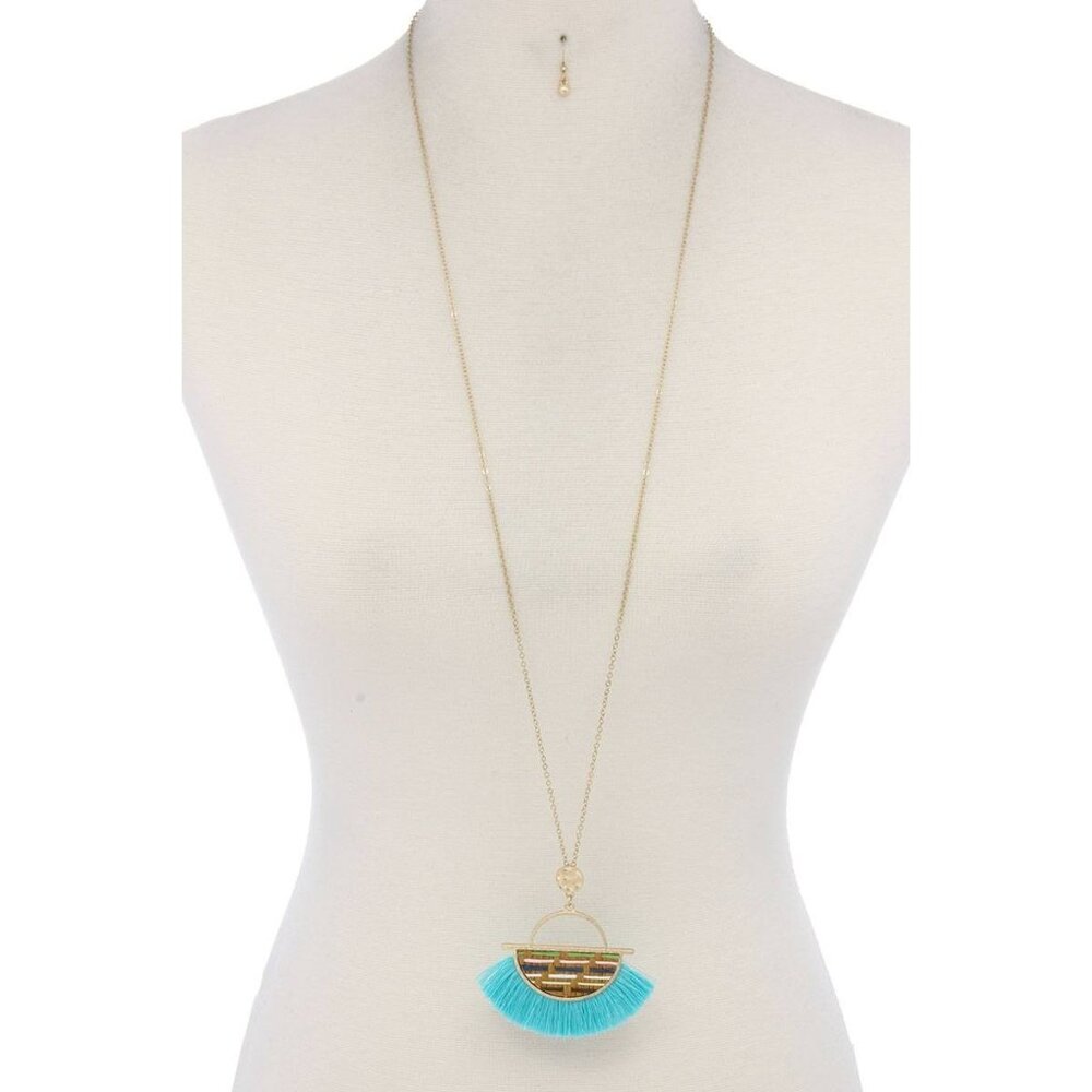 Half Circle Tassel Pendant Necklace